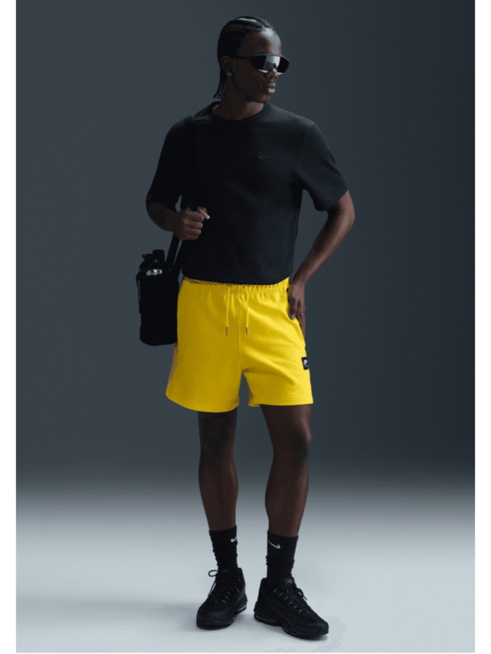 Nike Air Fleece Yellow/White Heavyweight Shorts HJ0293-718 Mens Sz XL Rare